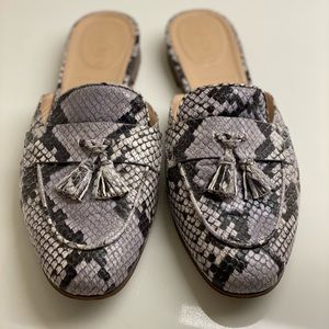 J.Crew slides  size 7.5 snake skin embossed